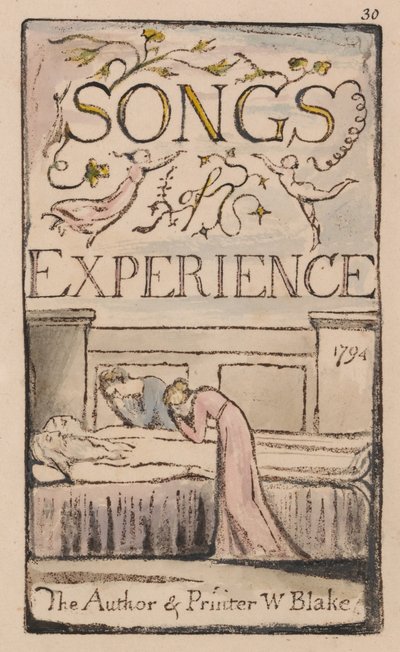 Liederen van onschuld en ervaring, plaat 30, ervaring titelpagina (Bentley 29) door William Blake